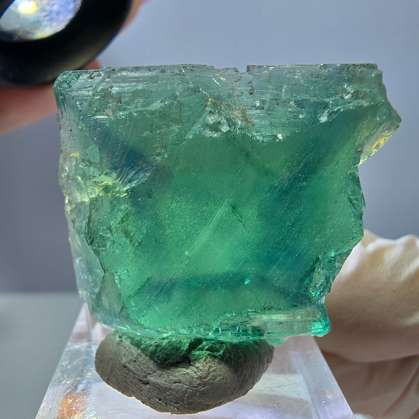 Klarer Phantom Fluorit Würfel parkettiert, grün Okorusu, Namibia 31*29*16mm