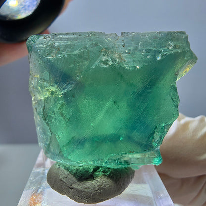 Klarer Phantom Fluorit Würfel parkettiert, grün Okorusu, Namibia 31*29*16mm