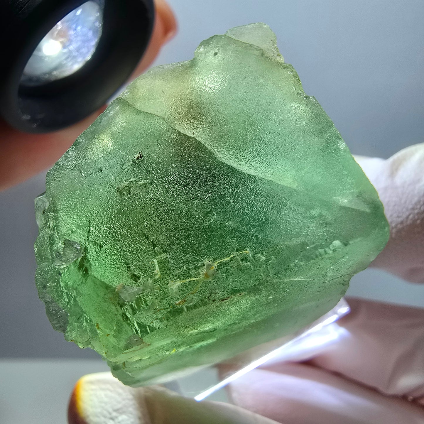 Klarer Phantom Fluorit Würfel parkettiert, grün Okorusu, Namibia 30*29*29mm