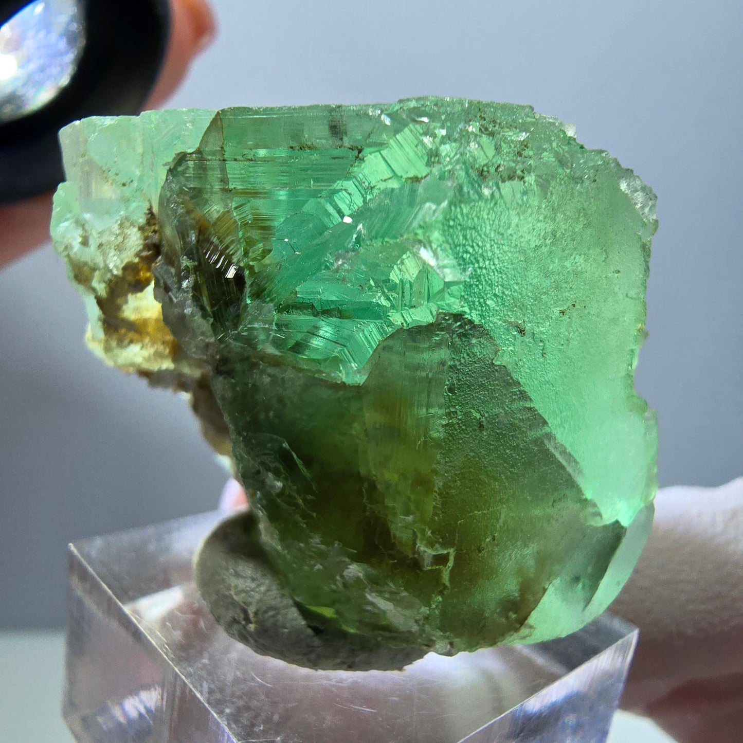 Klarer Phantom Fluorit Würfel parkettiert, grün Okorusu, Namibia 30*29*29mm