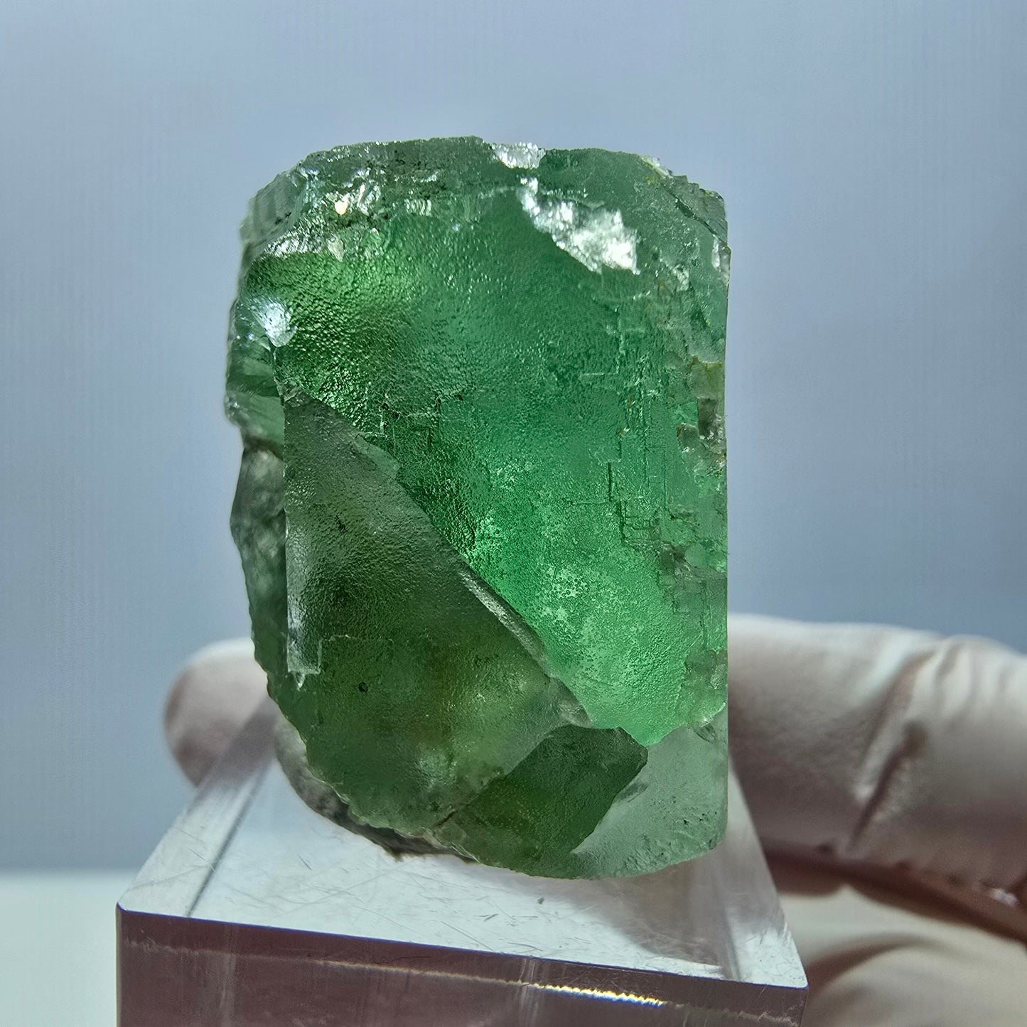 Klarer Phantom Fluorit Würfel parkettiert, grün Okorusu, Namibia 30*29*29mm
