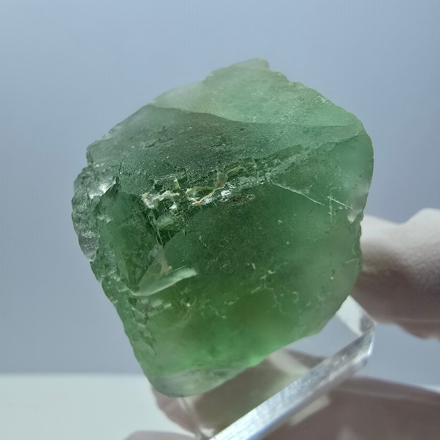 Klarer Phantom Fluorit Würfel parkettiert, grün Okorusu, Namibia 30*29*29mm