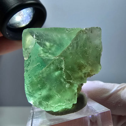 Klarer Phantom Fluorit Würfel parkettiert, grün Okorusu, Namibia 30*29*29mm