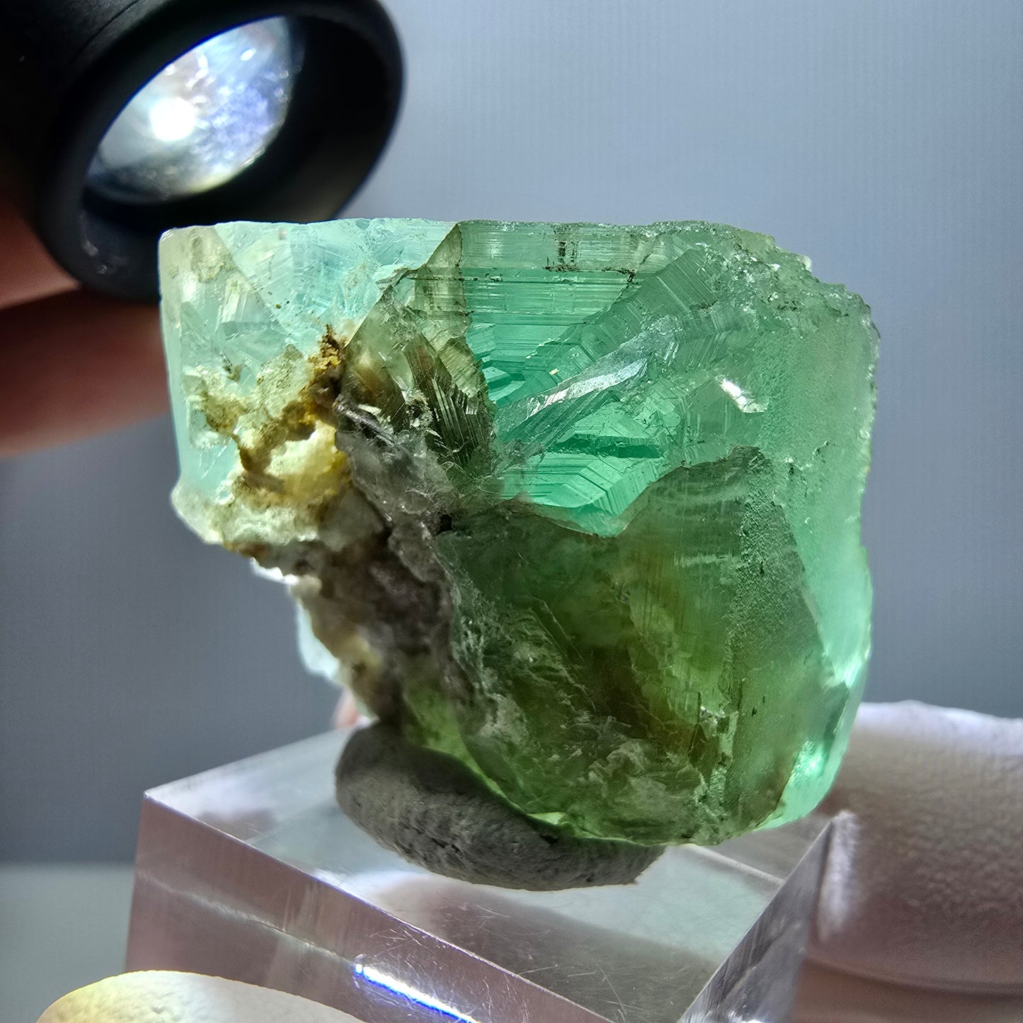 Klarer Phantom Fluorit Würfel parkettiert, grün Okorusu, Namibia 30*29*29mm