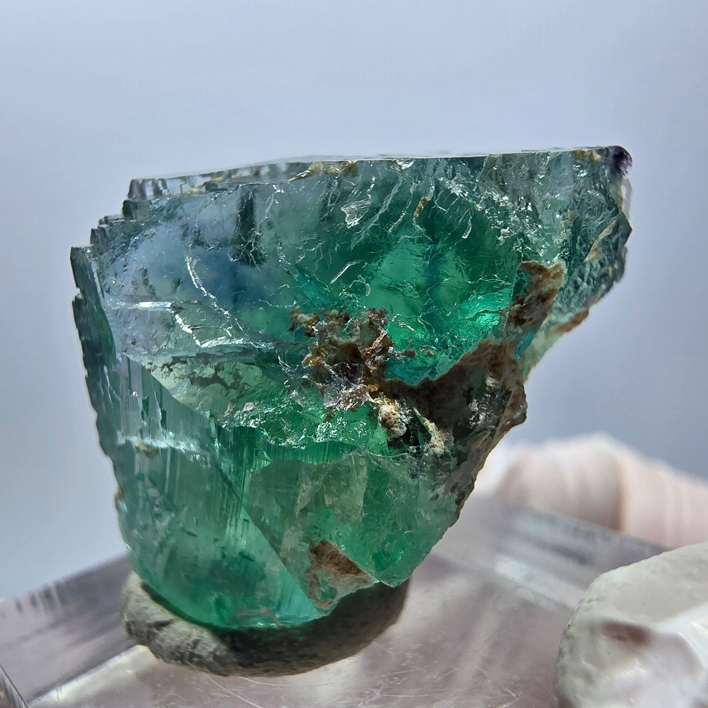Klarer Phantom Fluorit Würfel parkettiert, grün Okorusu, Namibia 23*22*17mm