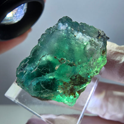 Klarer Phantom Fluorit Würfel parkettiert, grün Okorusu, Namibia 23*22*17mm