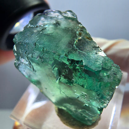 Klarer Phantom Fluorit Würfel parkettiert, grün Okorusu, Namibia 23*22*17mm
