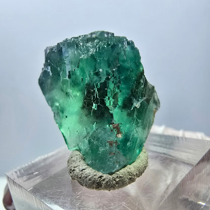Klarer Phantom Fluorit Würfel parkettiert, grün Okorusu, Namibia 23*22*17mm