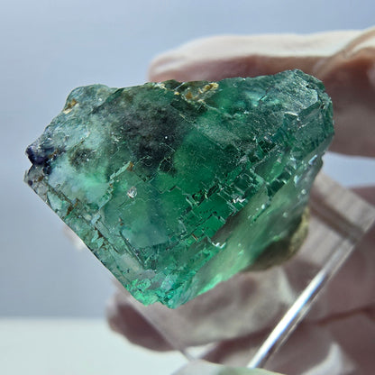 Klarer Phantom Fluorit Würfel parkettiert, grün Okorusu, Namibia 23*22*17mm