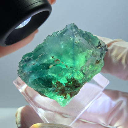 Klarer Phantom Fluorit Würfel parkettiert, grün Okorusu, Namibia 23*22*17mm