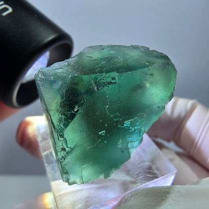 Klarer Phantom Fluorit Würfel parkettiert, grün Okorusu, Namibia 26*24*22mm