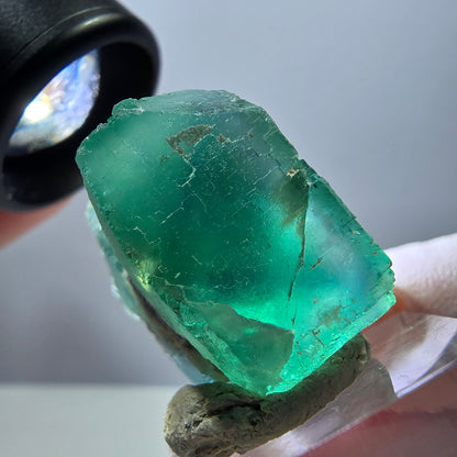 Klarer Phantom Fluorit Würfel parkettiert, grün Okorusu, Namibia 26*24*22mm
