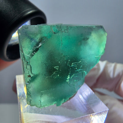 Klarer Phantom Fluorit Würfel parkettiert, grün Okorusu, Namibia 26*24*22mm