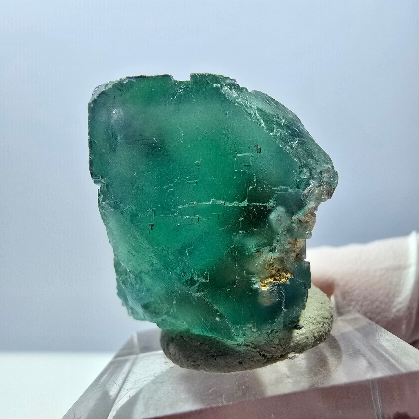 Klarer Phantom Fluorit Würfel parkettiert, grün Okorusu, Namibia 26*24*22mm