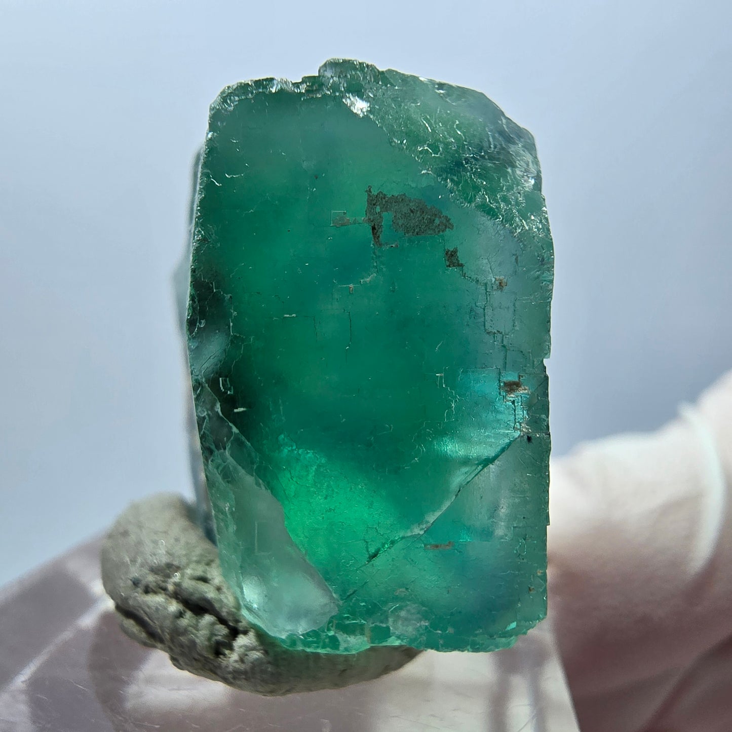 Klarer Phantom Fluorit Würfel parkettiert, grün Okorusu, Namibia 26*24*22mm