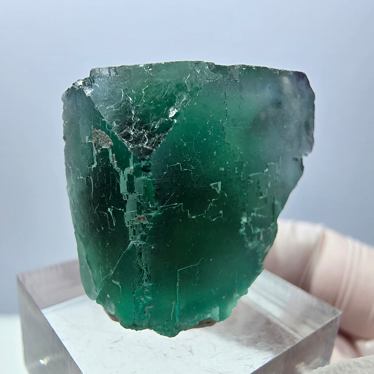 Klarer Phantom Fluorit Würfel parkettiert, grün Okorusu, Namibia 26*24*22mm
