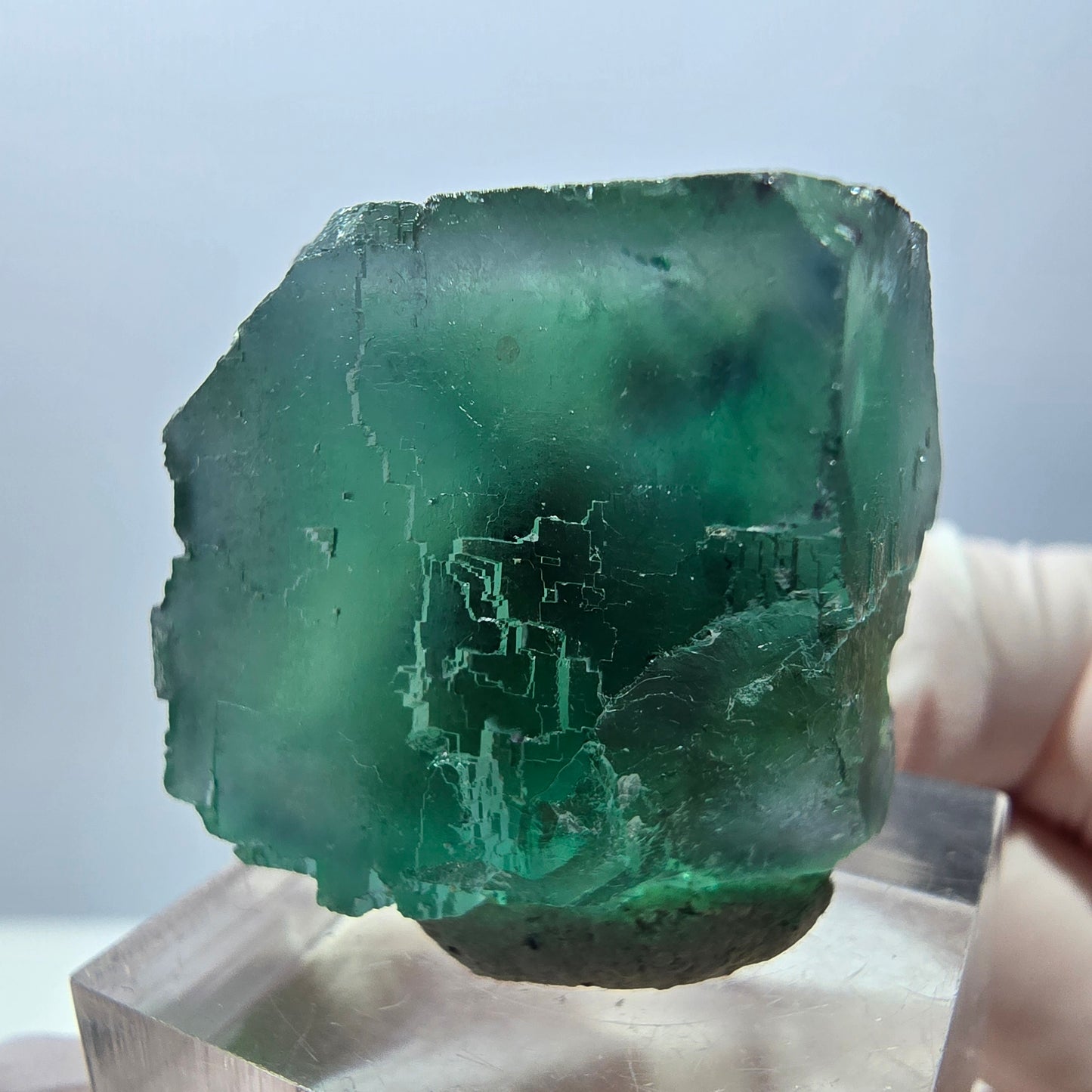 Klarer Phantom Fluorit Würfel parkettiert, grün Okorusu, Namibia 26*24*22mm