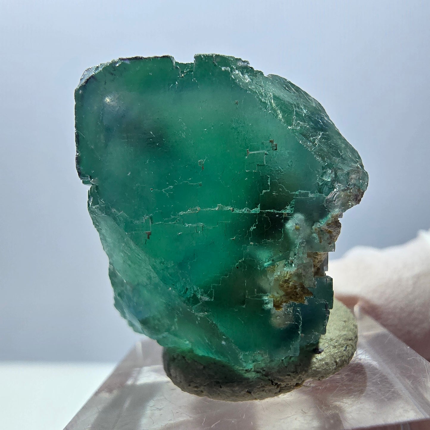 Klarer Phantom Fluorit Würfel parkettiert, grün Okorusu, Namibia 26*24*22mm
