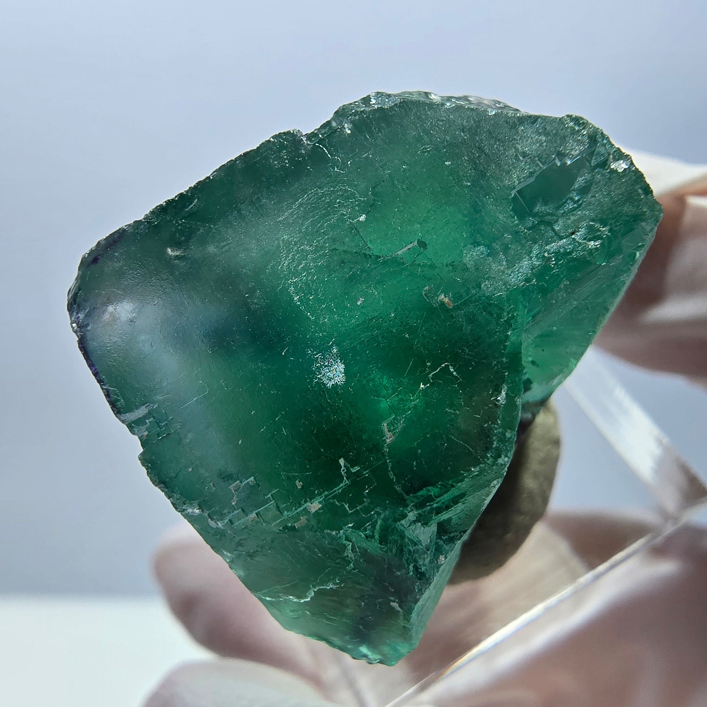 Klarer Phantom Fluorit Würfel parkettiert, grün Okorusu, Namibia 26*24*22mm