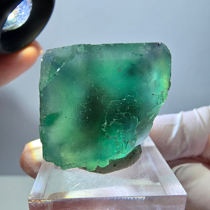 Klarer Phantom Fluorit Würfel parkettiert, grün Okorusu, Namibia 26*24*22mm
