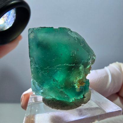 Klarer Phantom Fluorit Würfel parkettiert, grün Okorusu, Namibia 26*24*22mm