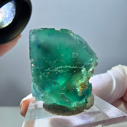 Klarer Phantom Fluorit Würfel parkettiert, grün Okorusu, Namibia 26*24*22mm