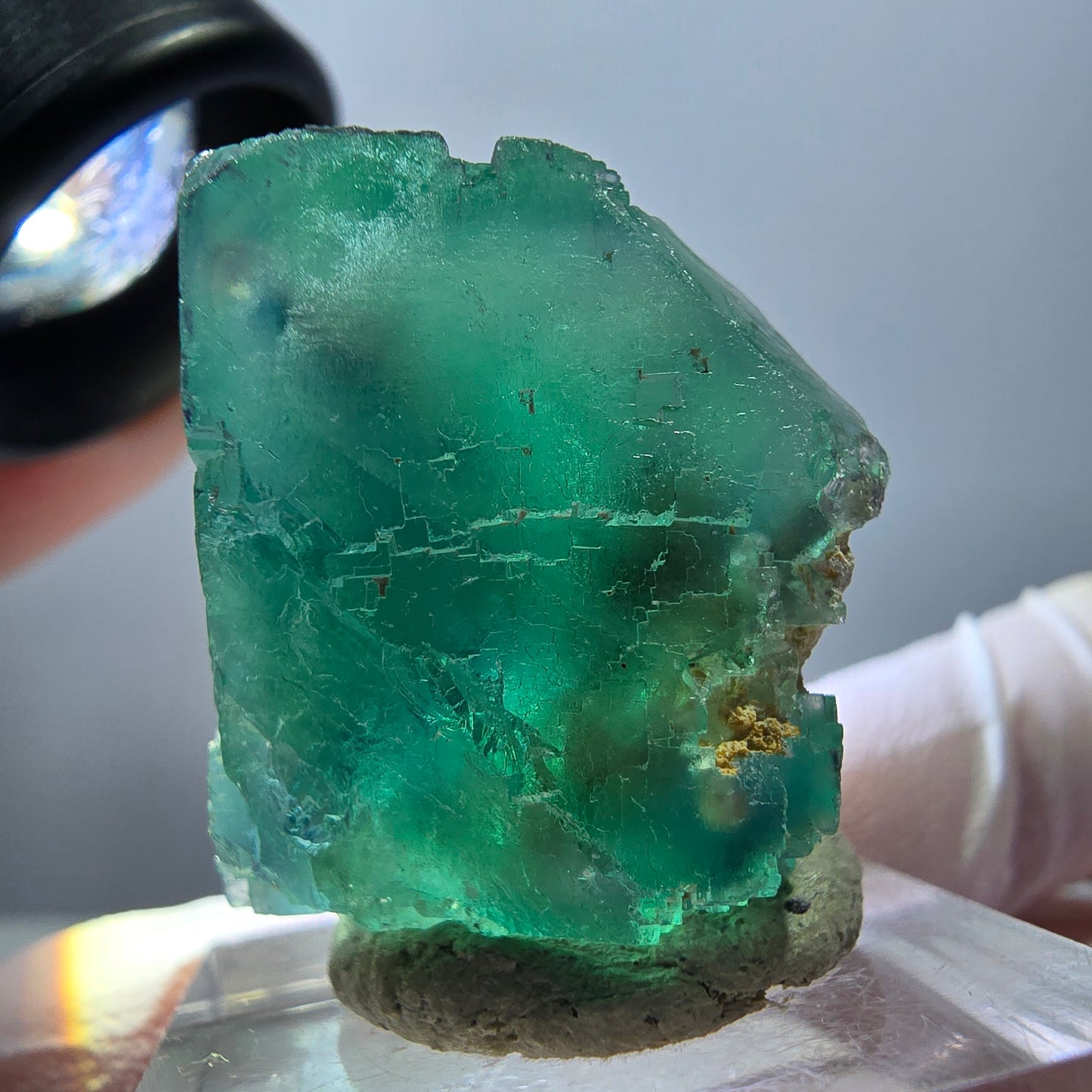 Klarer Phantom Fluorit Würfel parkettiert, grün Okorusu, Namibia 26*24*22mm