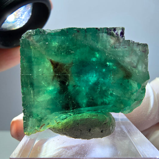 Klarer Phantom Fluorit Würfel parkettiert, grün Okorusu, Namibia 29*25*24mm