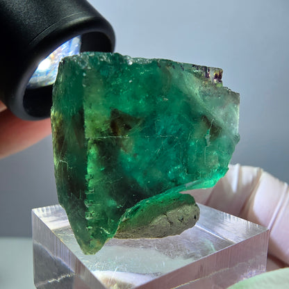 Klarer Phantom Fluorit Würfel parkettiert, grün Okorusu, Namibia 29*25*24mm