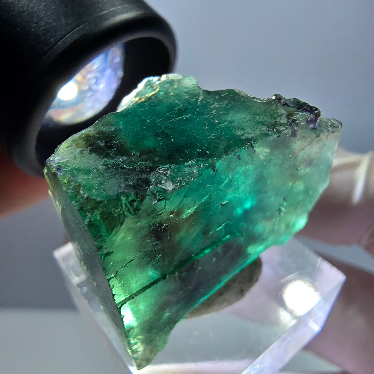 Klarer Phantom Fluorit Würfel parkettiert, grün Okorusu, Namibia 29*25*24mm