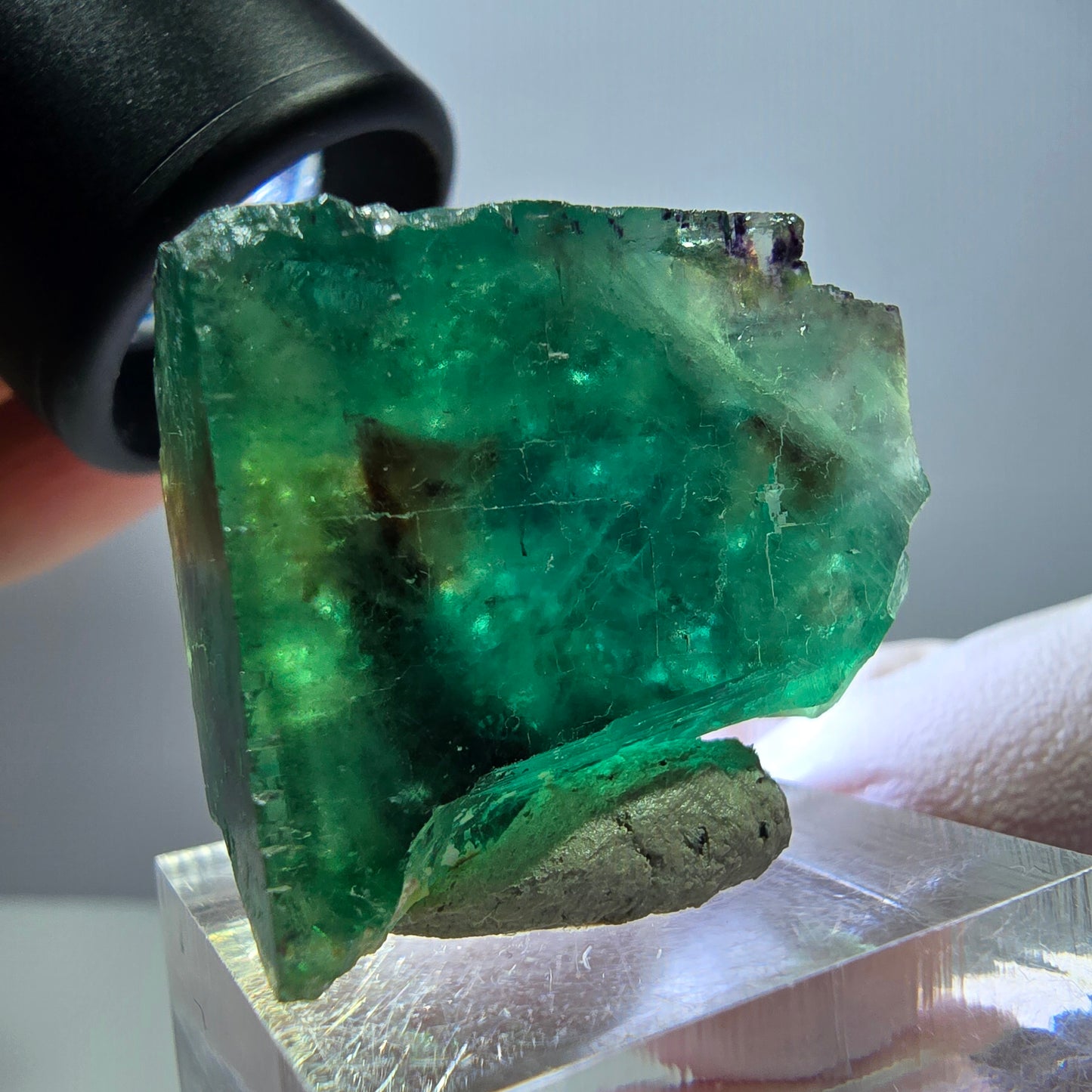 Klarer Phantom Fluorit Würfel parkettiert, grün Okorusu, Namibia 29*25*24mm