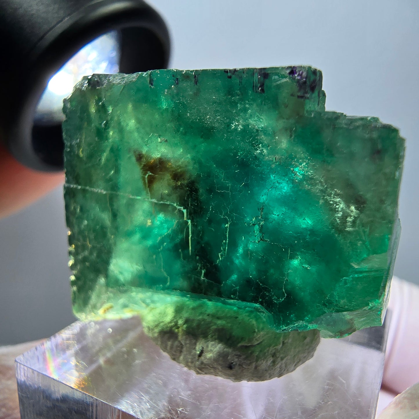 Klarer Phantom Fluorit Würfel parkettiert, grün Okorusu, Namibia 29*25*24mm