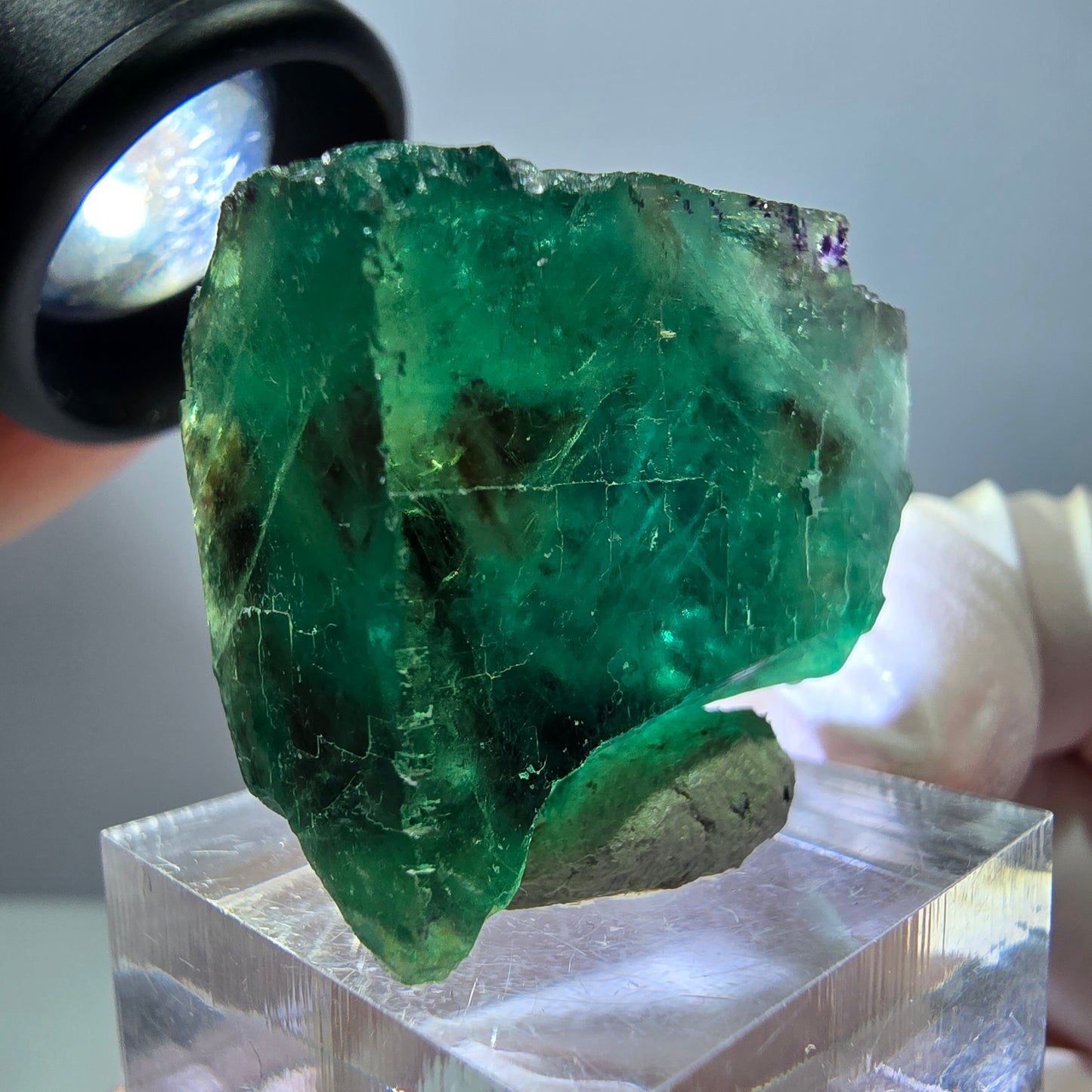 Klarer Phantom Fluorit Würfel parkettiert, grün Okorusu, Namibia 29*25*24mm