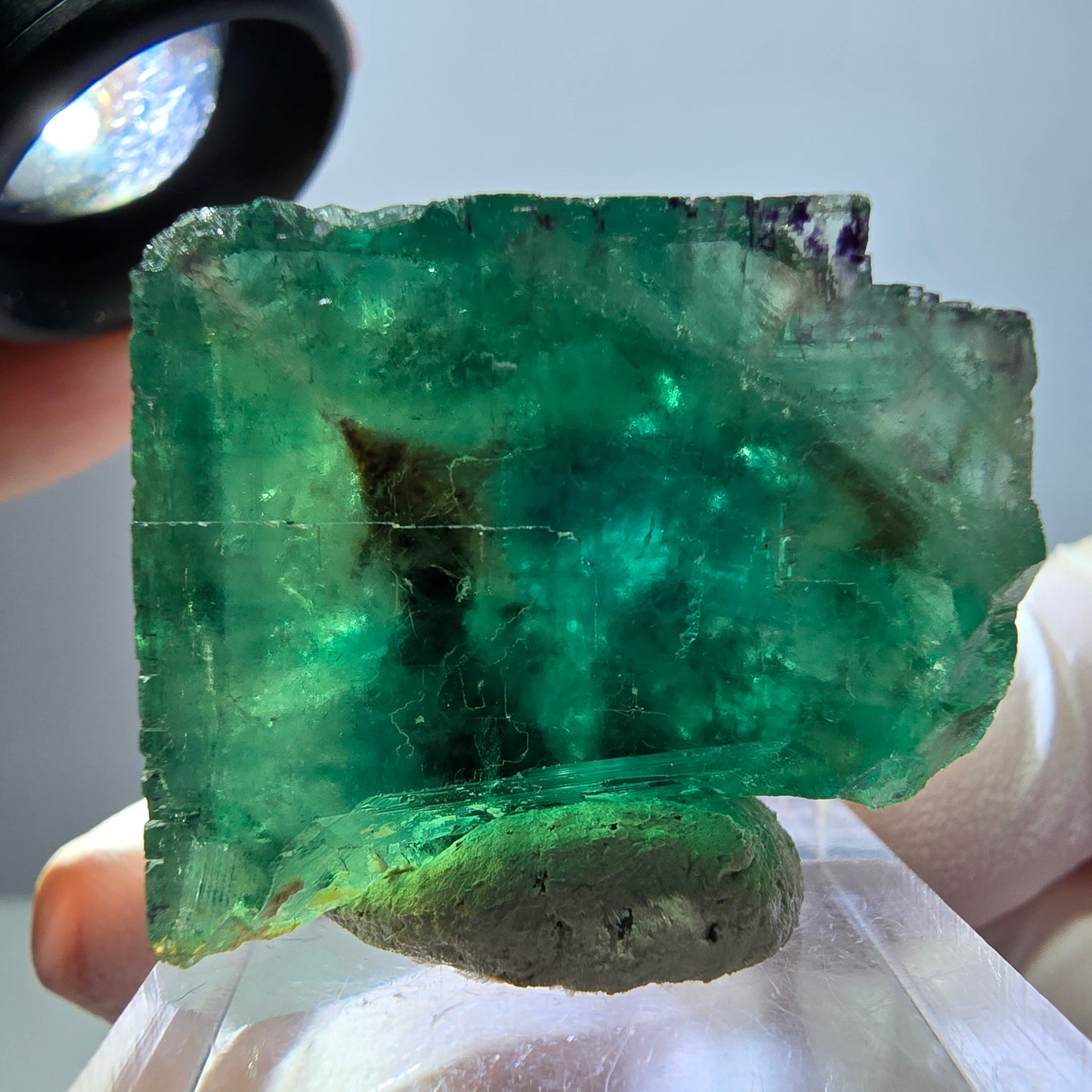 Klarer Phantom Fluorit Würfel parkettiert, grün Okorusu, Namibia 29*25*24mm