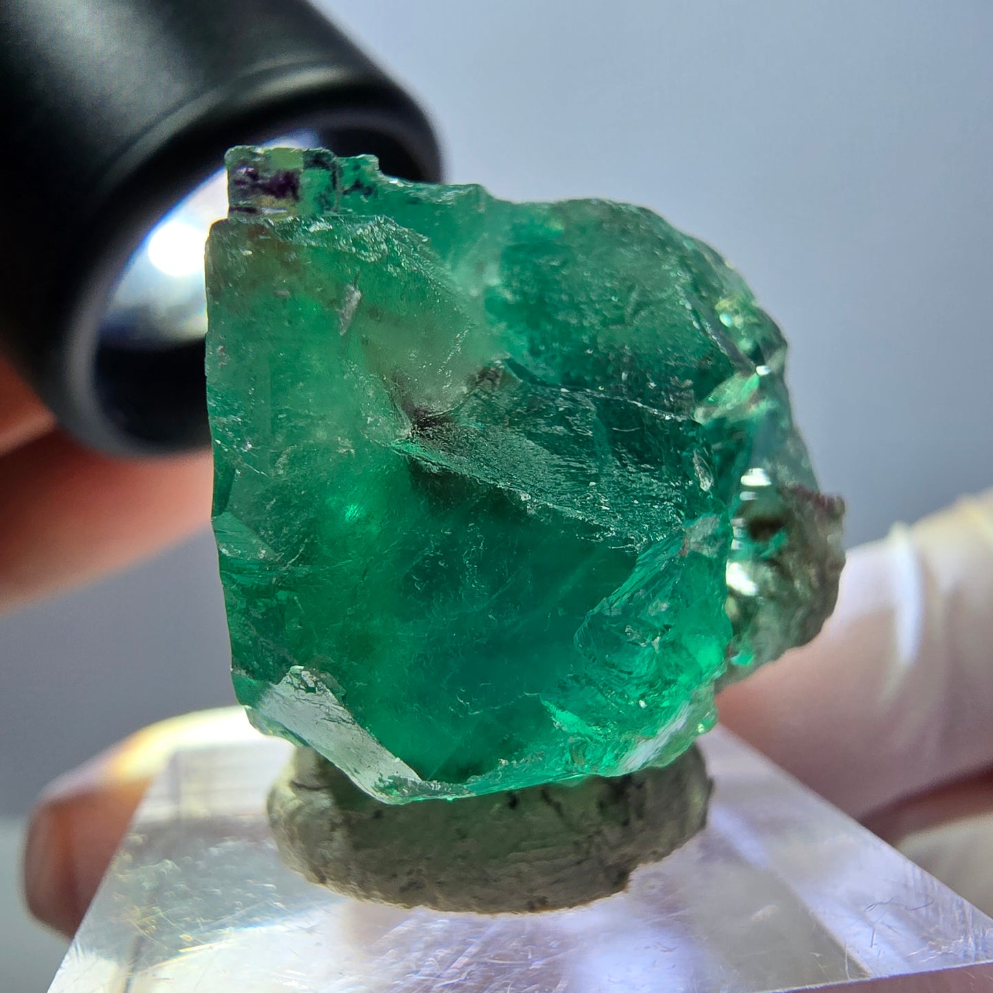 Klarer Phantom Fluorit Würfel parkettiert, grün Okorusu, Namibia 29*25*24mm