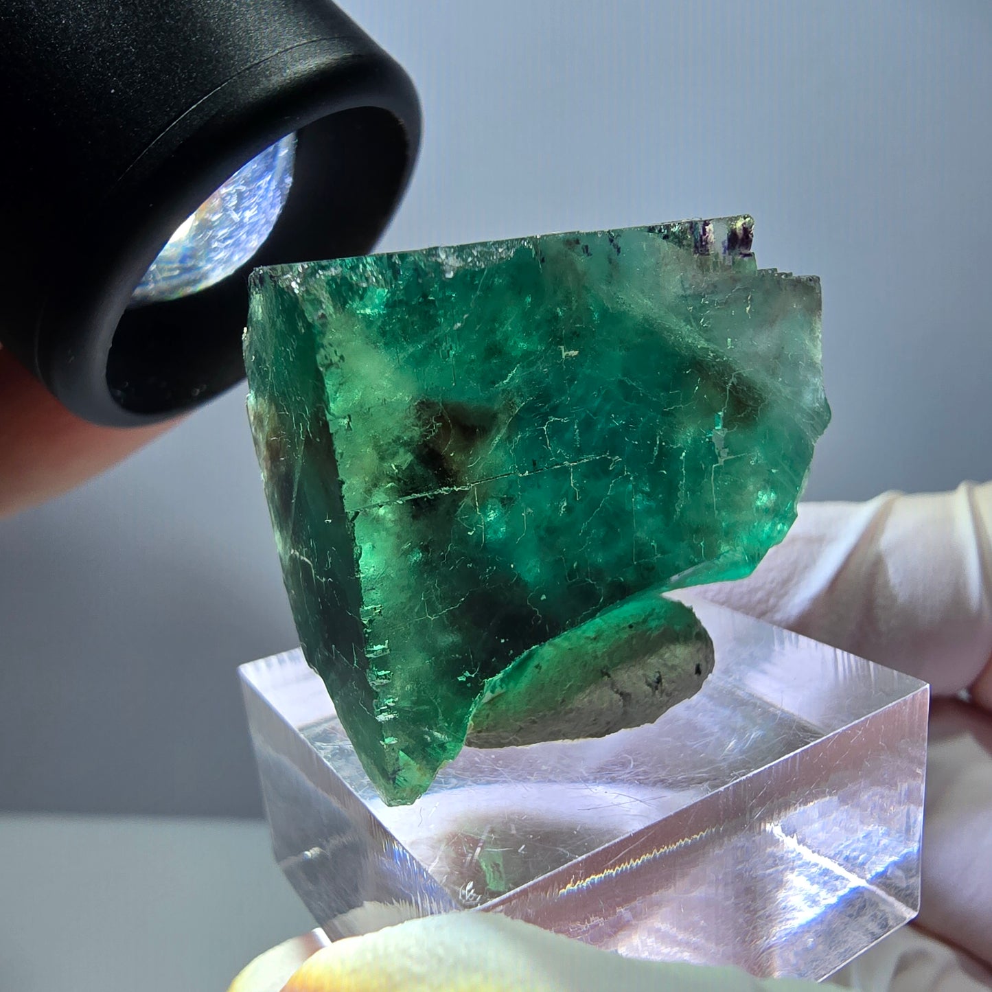 Klarer Phantom Fluorit Würfel parkettiert, grün Okorusu, Namibia 29*25*24mm