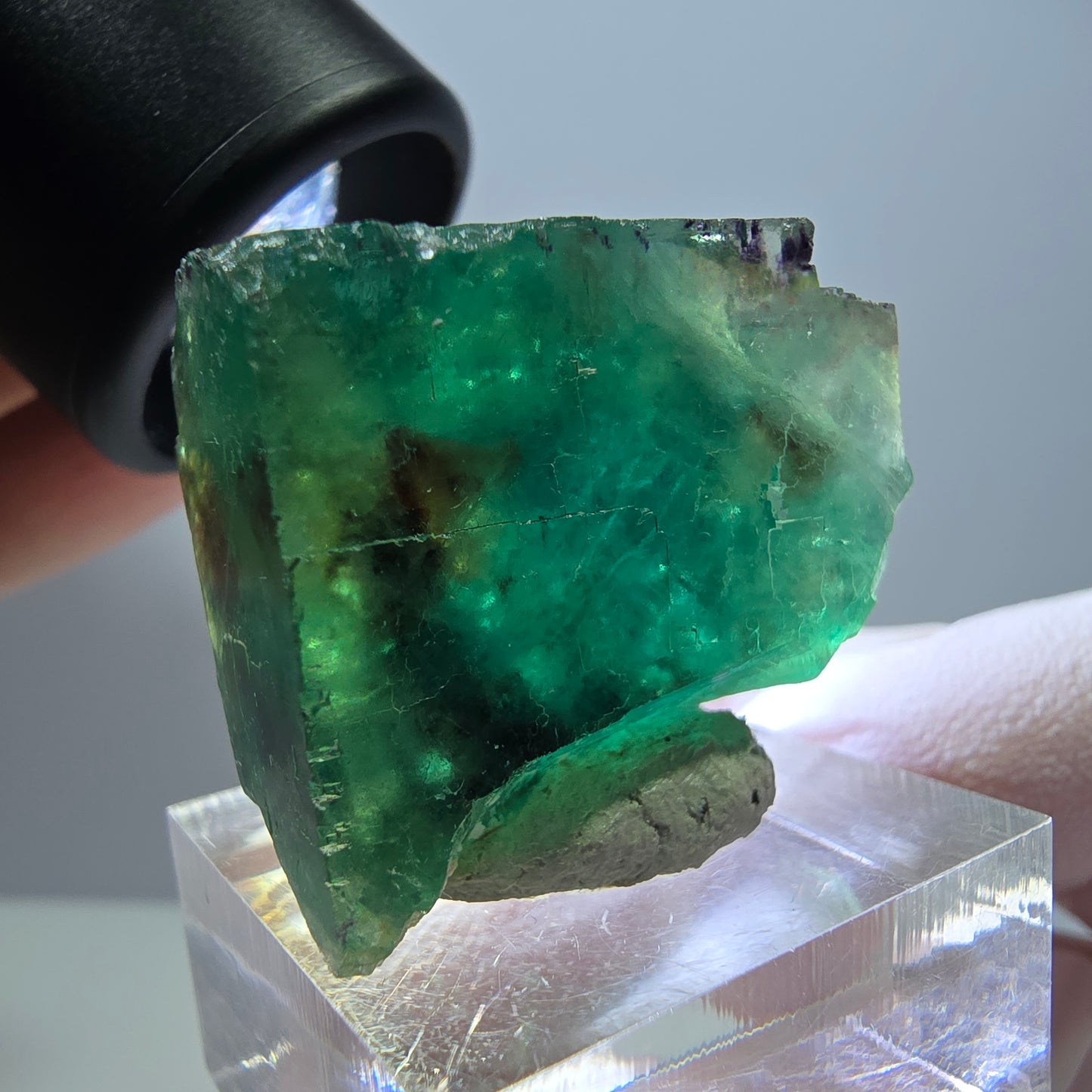 Klarer Phantom Fluorit Würfel parkettiert, grün Okorusu, Namibia 29*25*24mm
