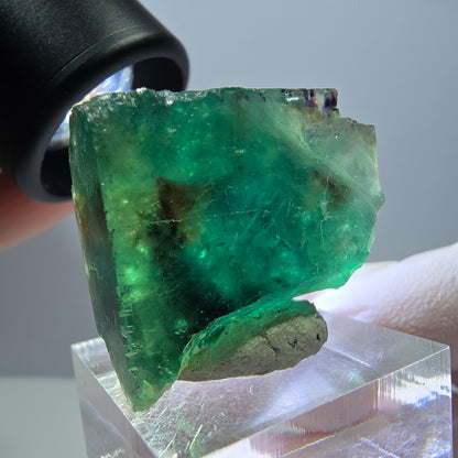 Klarer Phantom Fluorit Würfel parkettiert, grün Okorusu, Namibia 29*25*24mm