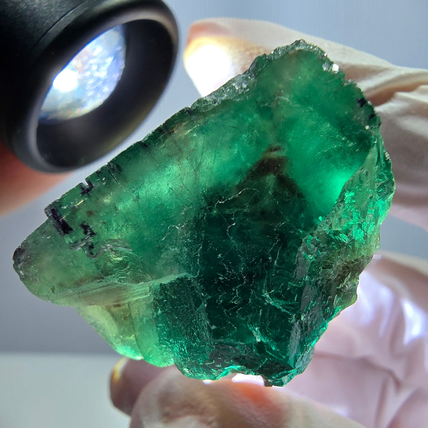 Klarer Phantom Fluorit Würfel parkettiert, grün Okorusu, Namibia 29*25*24mm