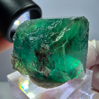 Klarer Phantom Fluorit Würfel parkettiert, grün Okorusu, Namibia 29*25*24mm