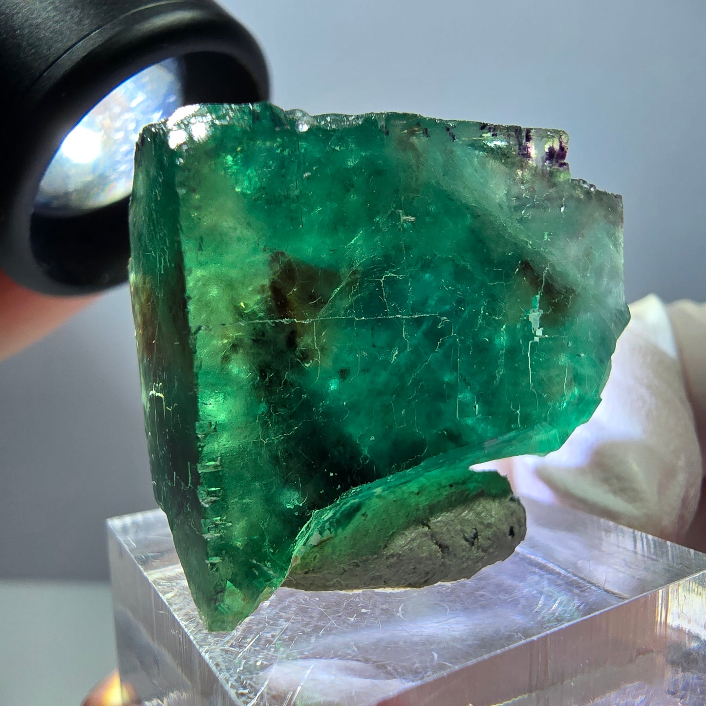 Klarer Phantom Fluorit Würfel parkettiert, grün Okorusu, Namibia 29*25*24mm