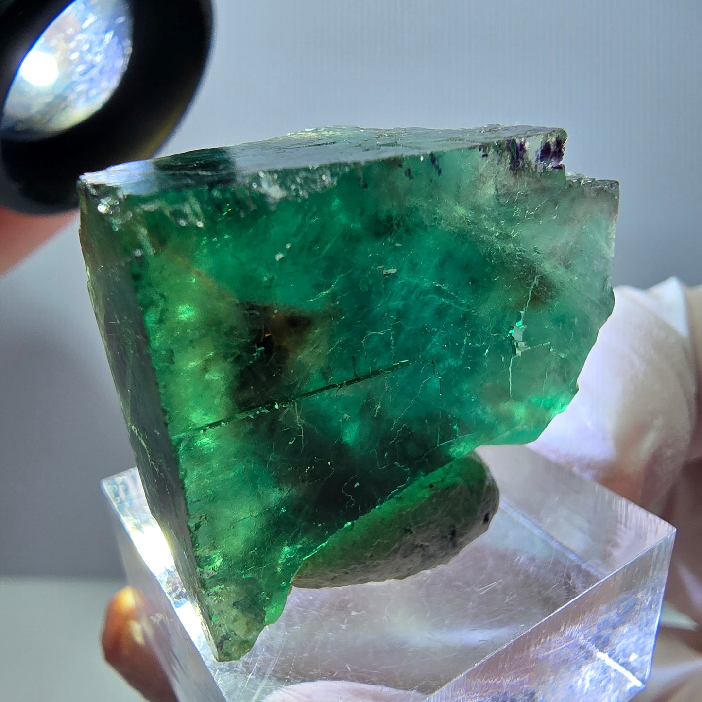 Klarer Phantom Fluorit Würfel parkettiert, grün Okorusu, Namibia 29*25*24mm