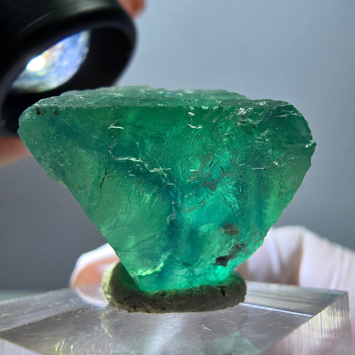 Klarer Phantom Fluorit Würfel parkettiert, grün Okorusu, Namibia 25*24*21mm