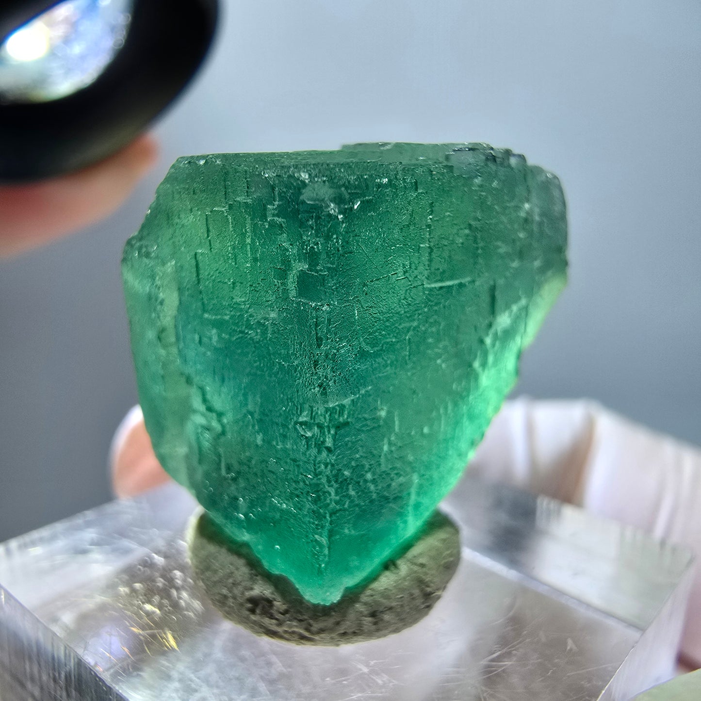 Klarer Phantom Fluorit Würfel parkettiert, grün Okorusu, Namibia 25*24*21mm