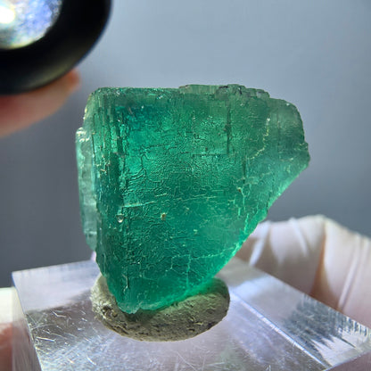 Klarer Phantom Fluorit Würfel parkettiert, grün Okorusu, Namibia 25*24*21mm