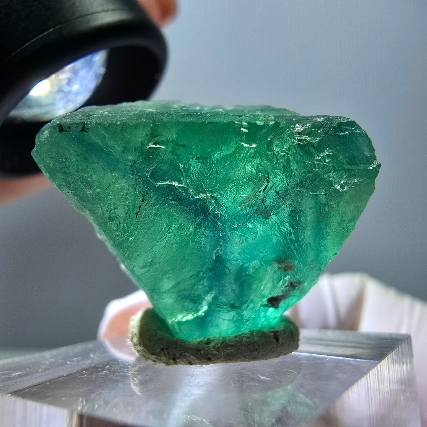 Klarer Phantom Fluorit Würfel parkettiert, grün Okorusu, Namibia 25*24*21mm