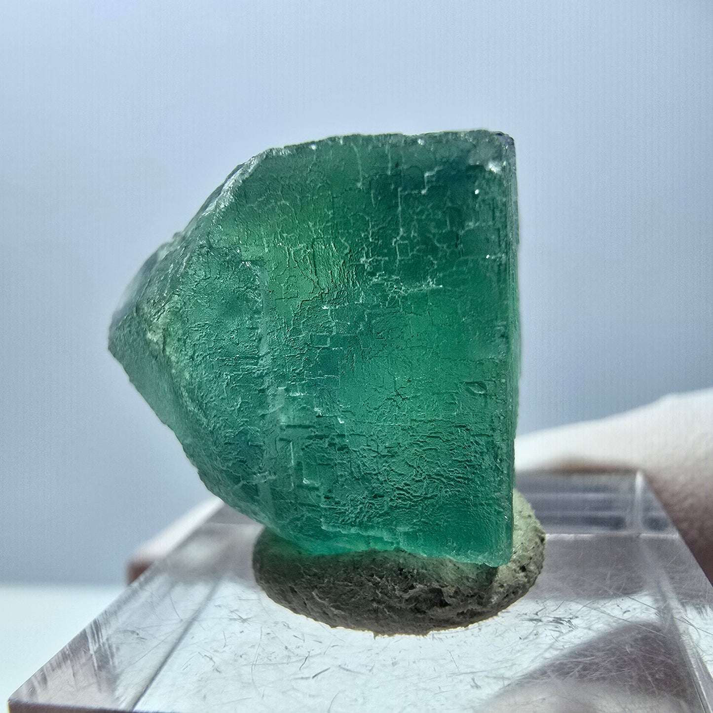 Klarer Phantom Fluorit Würfel parkettiert, grün Okorusu, Namibia 25*24*21mm