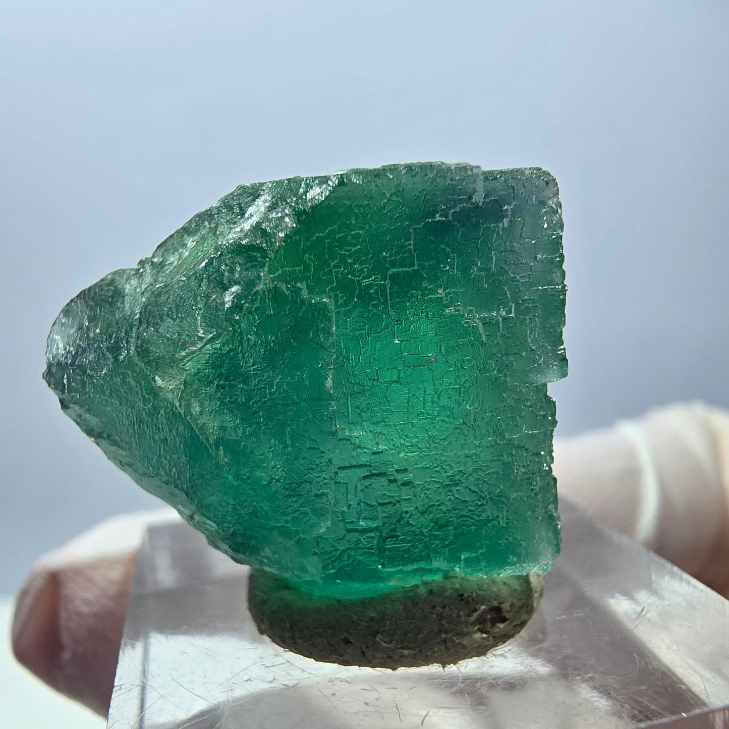 Klarer Phantom Fluorit Würfel parkettiert, grün Okorusu, Namibia 25*24*21mm