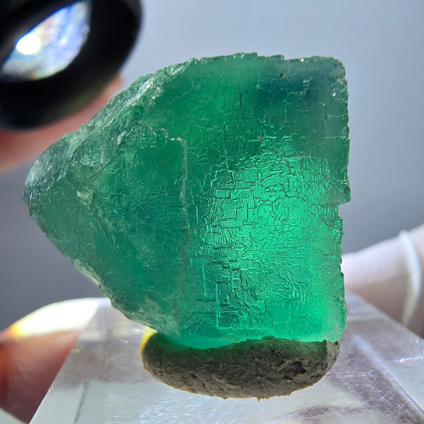 Klarer Phantom Fluorit Würfel parkettiert, grün Okorusu, Namibia 25*24*21mm