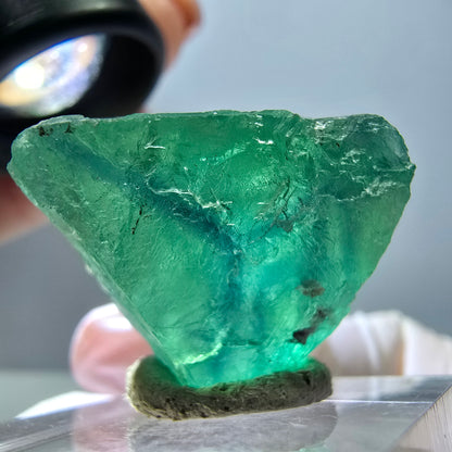 Klarer Phantom Fluorit Würfel parkettiert, grün Okorusu, Namibia 25*24*21mm